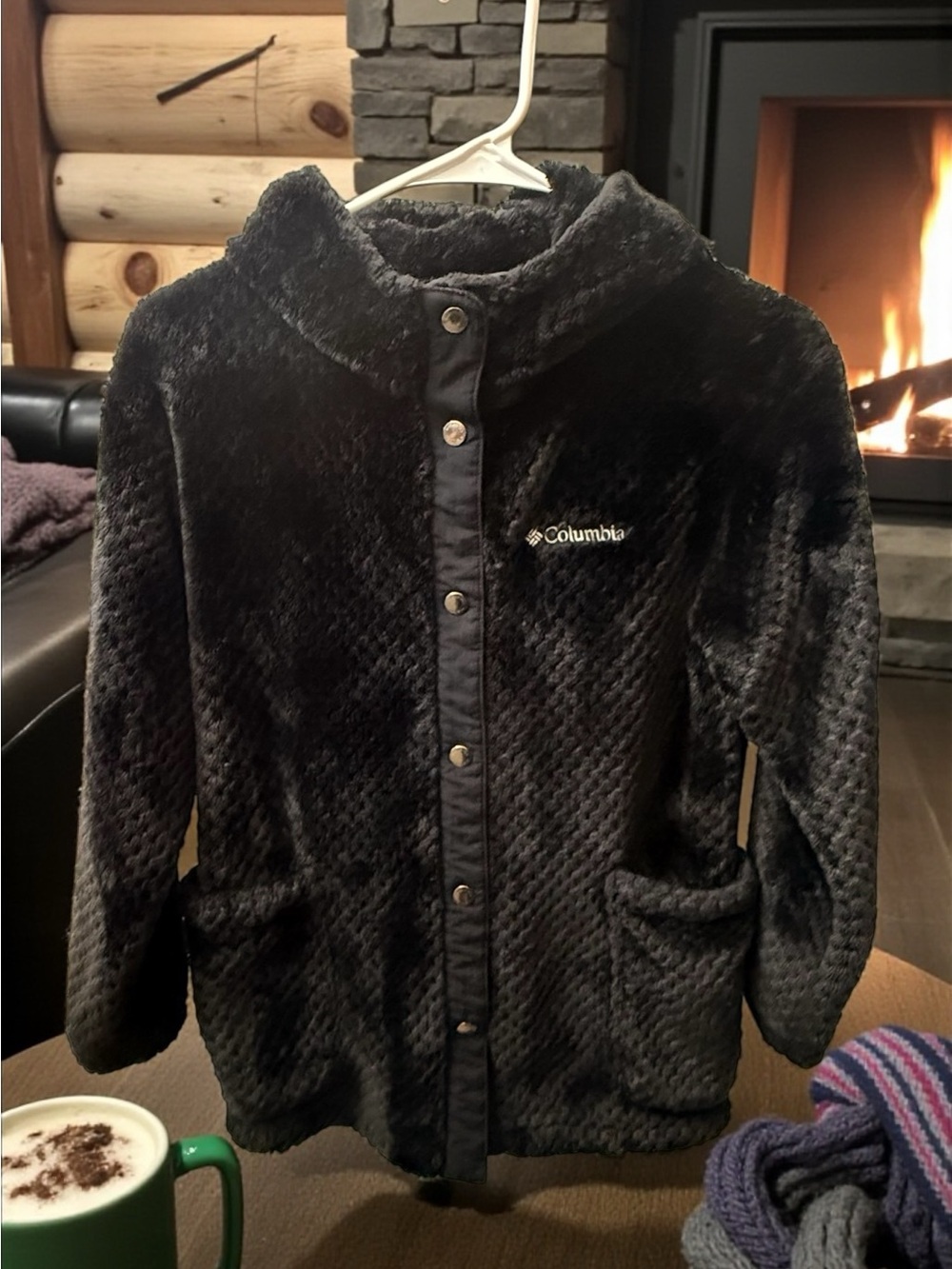 Columbia Women's Fire Side II Sherpa Fleece Hooded Jacket - Black - Medium